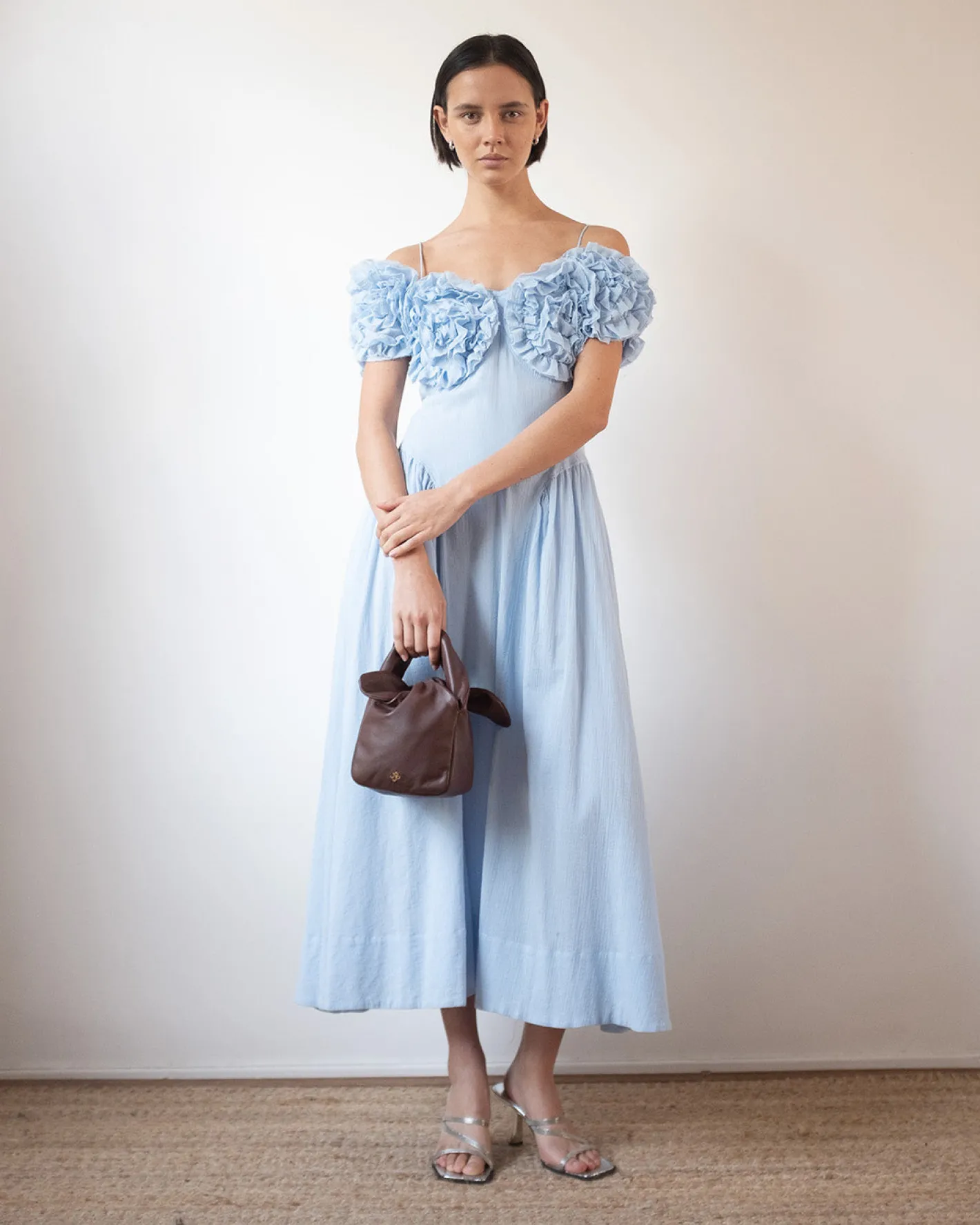 Hot Ophelia Dress Pleated Cotton Blue Dresses | Clothing