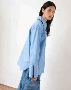 Clearance Parker Shirt Organic Cotton Blue Shirts & Blouses | Clothing