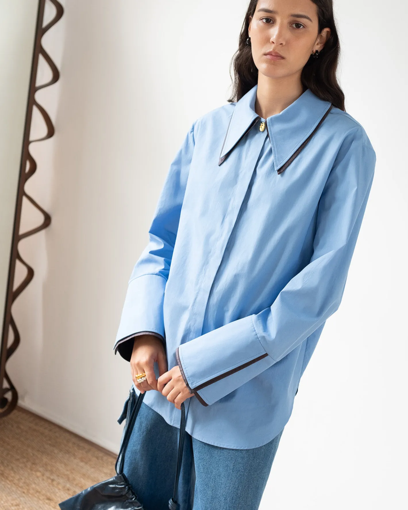Clearance Parker Shirt Organic Cotton Blue Shirts & Blouses | Clothing