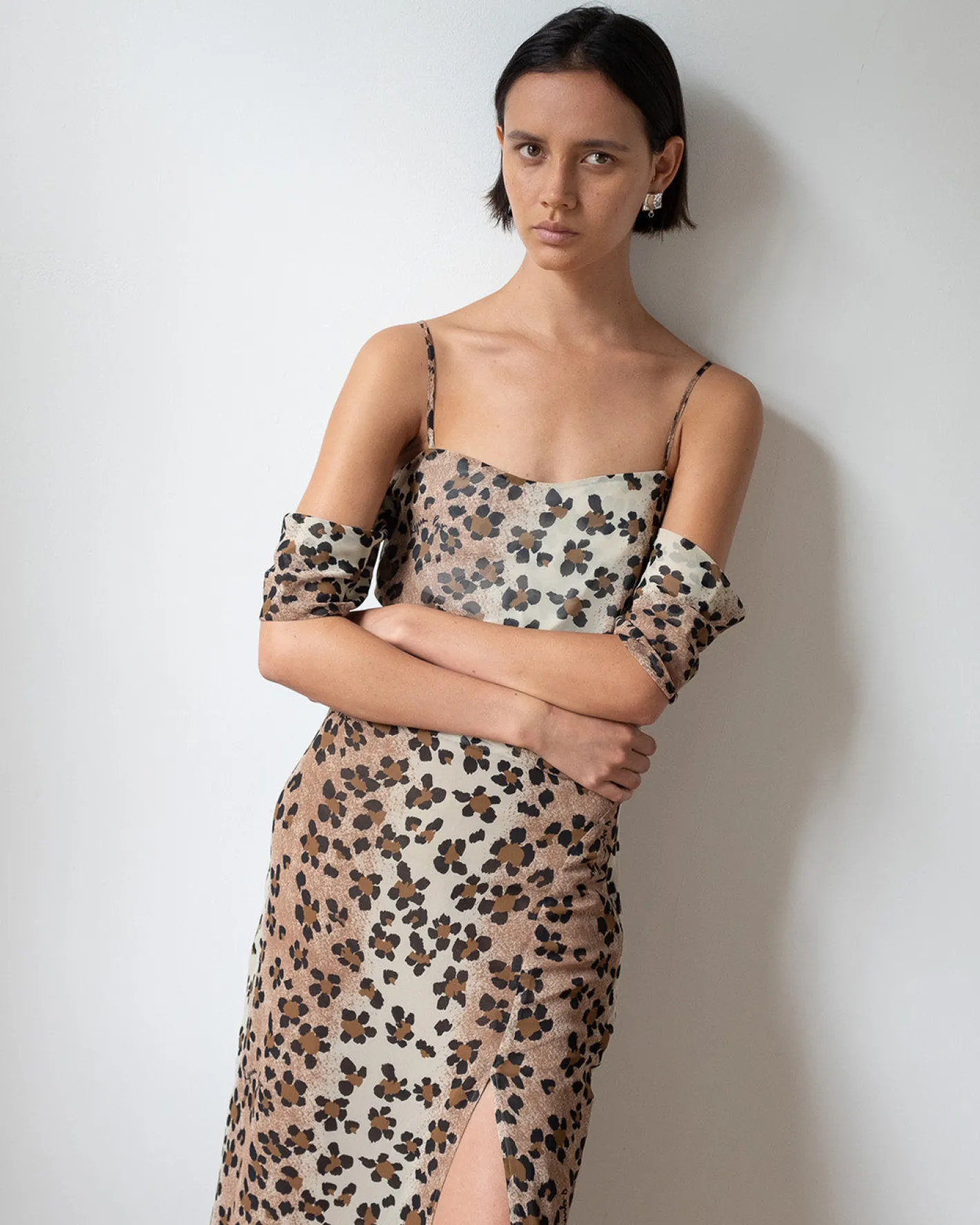 Discount Pauline Dress Viscose Chiffon Print Beige Dresses | Clothing