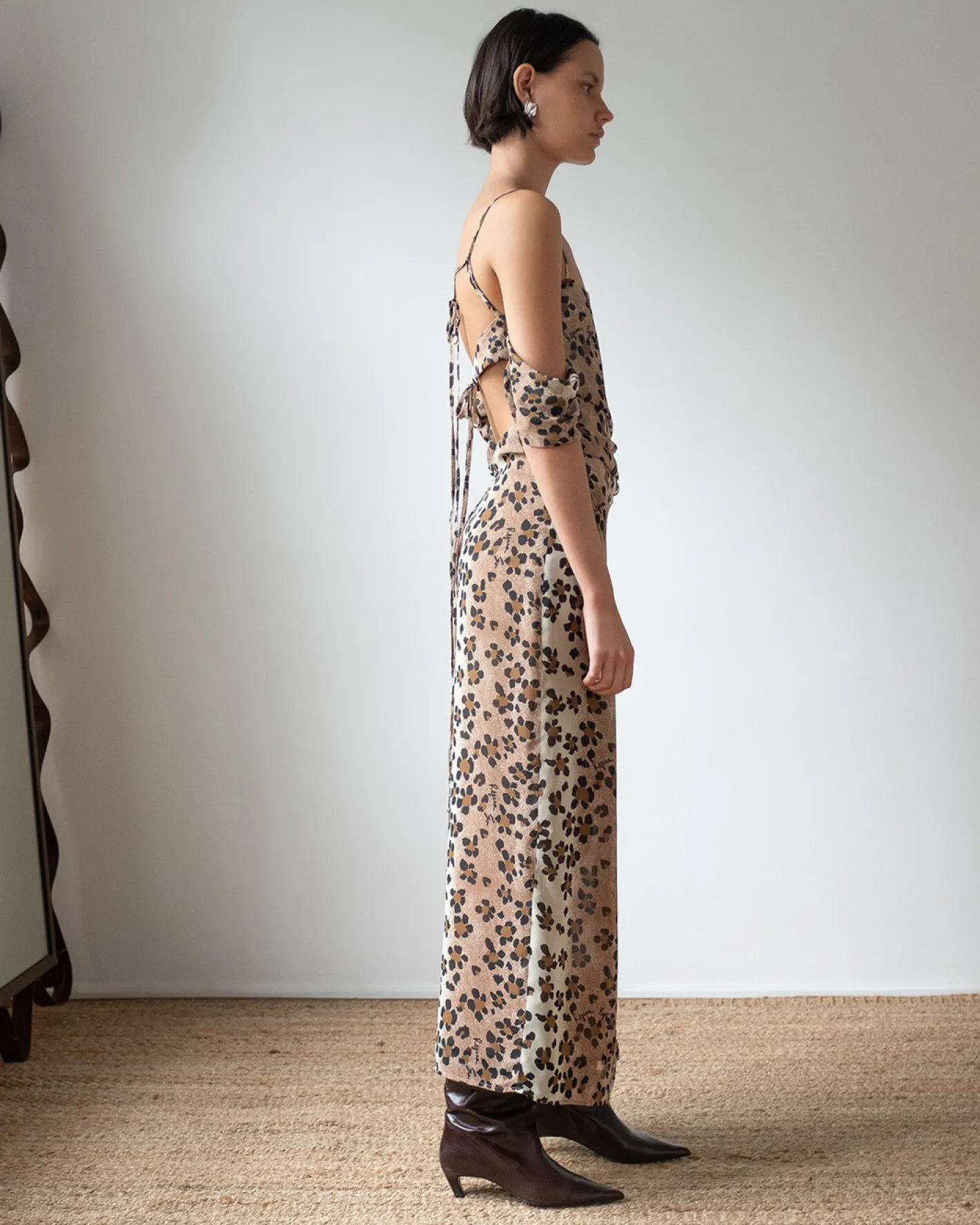 Discount Pauline Dress Viscose Chiffon Print Beige Dresses | Clothing