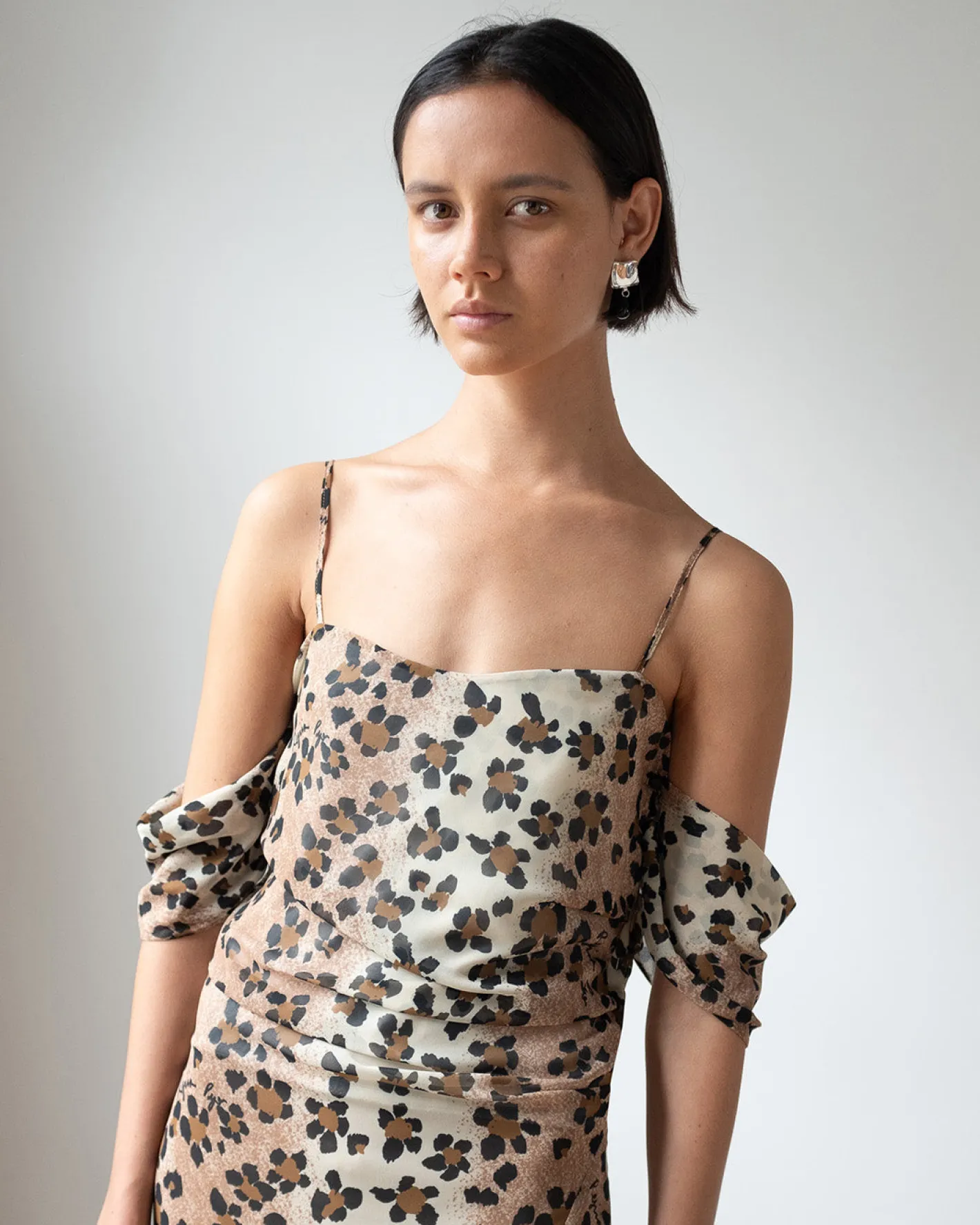 Discount Pauline Dress Viscose Chiffon Print Beige Dresses | Clothing