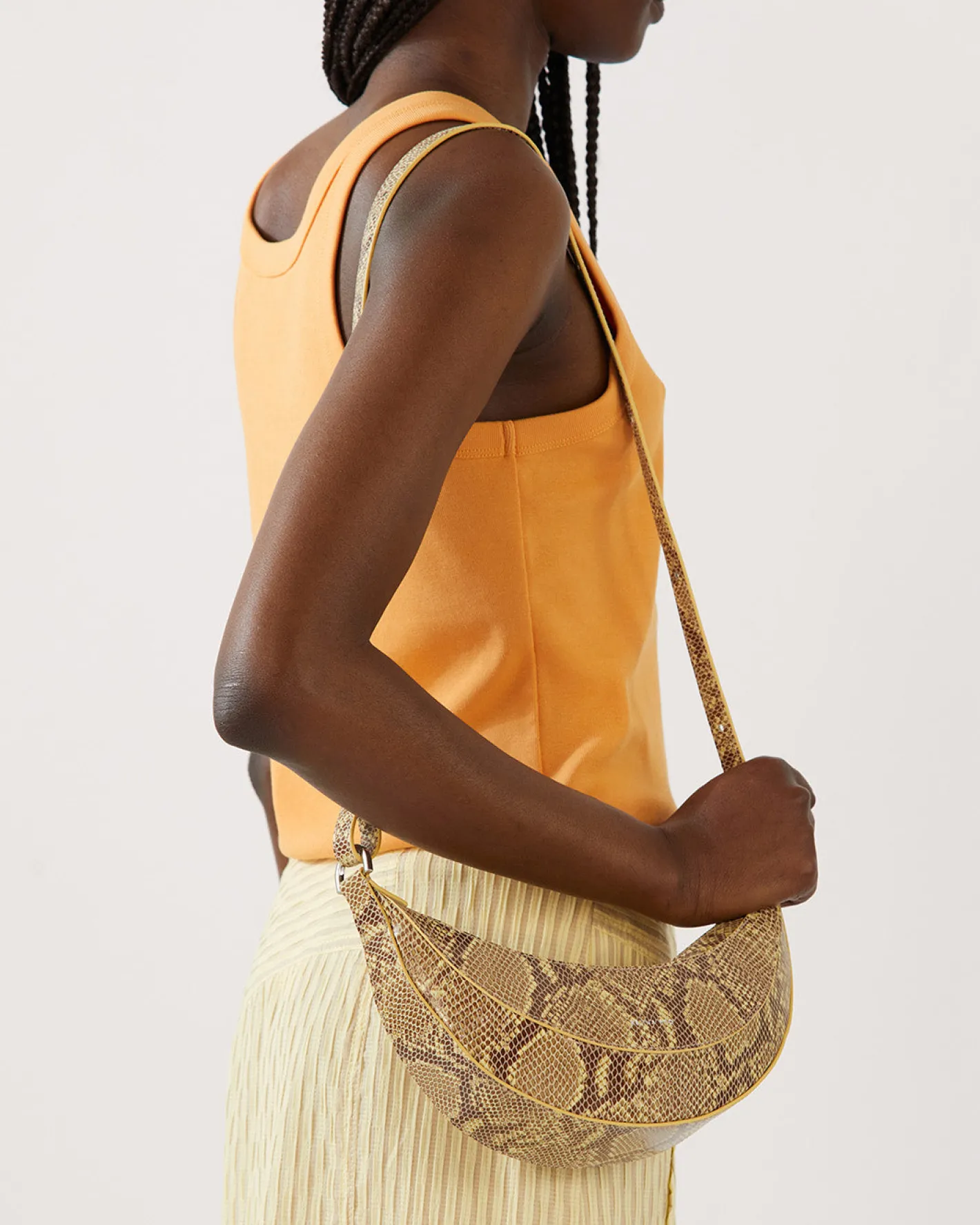 Clearance Petite Banana Bag Leather Print Snake Everyday