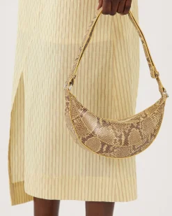 Clearance Petite Banana Bag Leather Print Snake Everyday