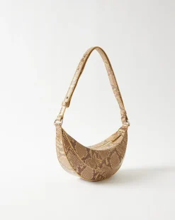 Clearance Petite Banana Bag Leather Print Snake Everyday