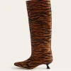 Outlet Pillar Boots Calfhair Print Brown Boots