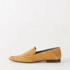 New Pointed Loafer Suede Tan Flats