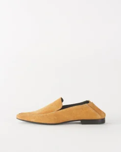 New Pointed Loafer Suede Tan Flats