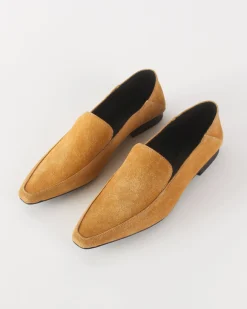 New Pointed Loafer Suede Tan Flats