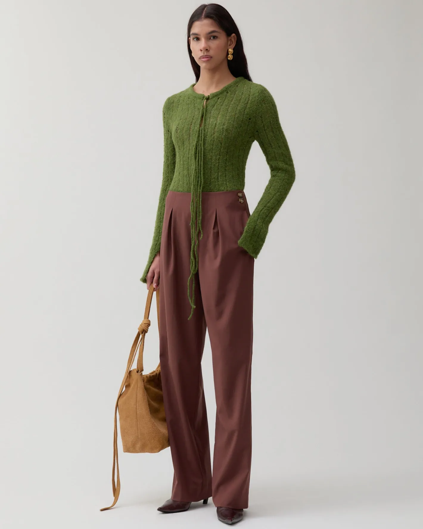 New Reine Trousers Wool Blend Brown Trousers | Tailoring