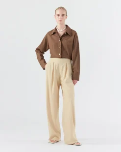 New Reine Trousers Wool Blend Shortbread Trousers | Tailoring