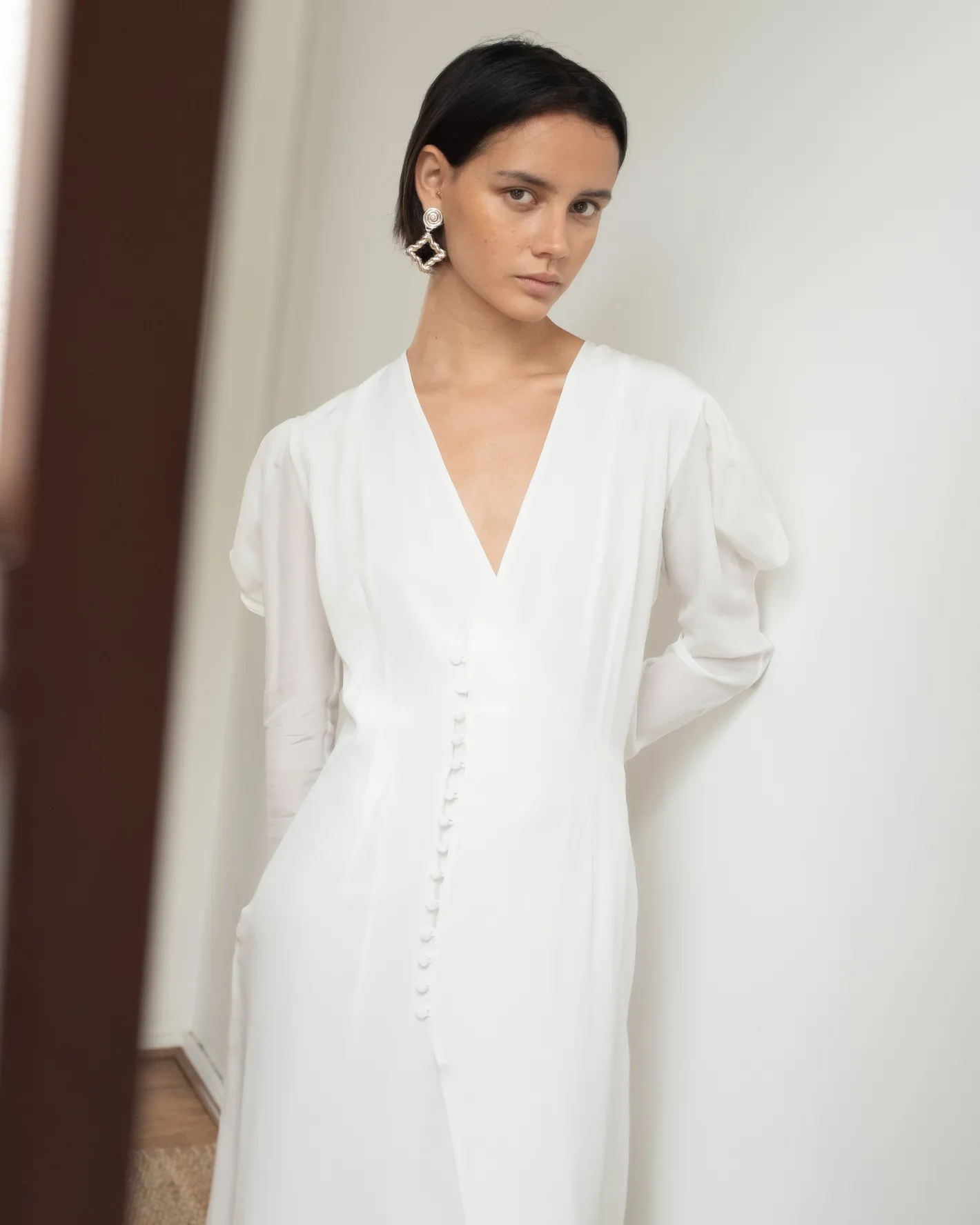 Discount Remi Dress Silk Crepe de Chine Off-White Dresses | Clothing