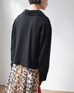 Best Riley Shirt Crepe Twill Viscose Black Shirts & Blouses | Clothing