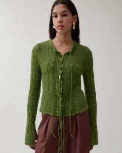 Online Robyn Cardigan Alpaca Green Knitwear | Clothing