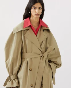 Sale Romy Trenchcoat Cotton Blend Twill Sage Trenches | Trenches