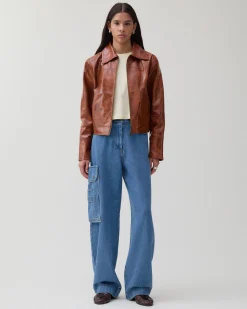New Rowan Jacket Faux Leather Brown Jackets | Jackets