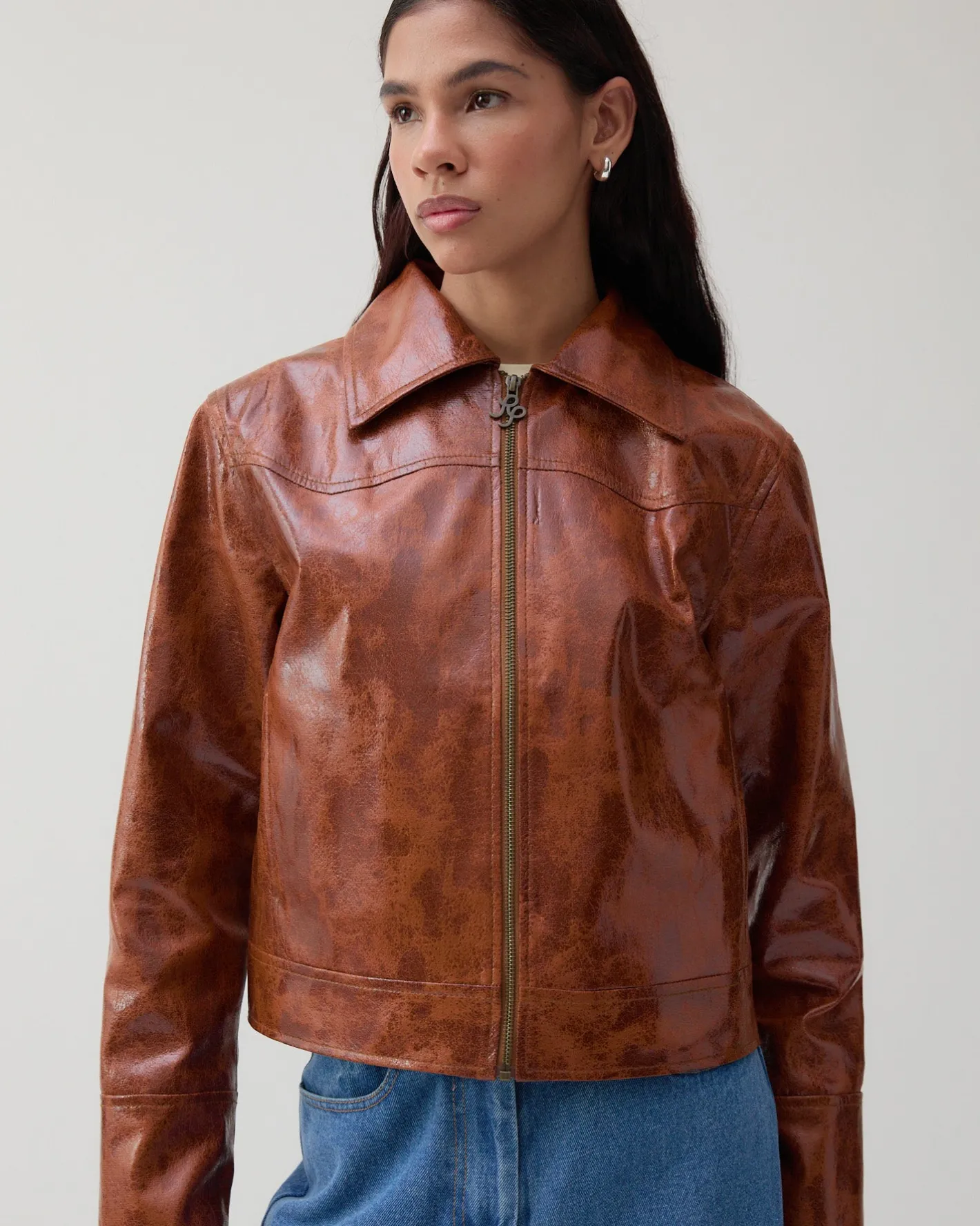 New Rowan Jacket Faux Leather Brown Jackets | Jackets