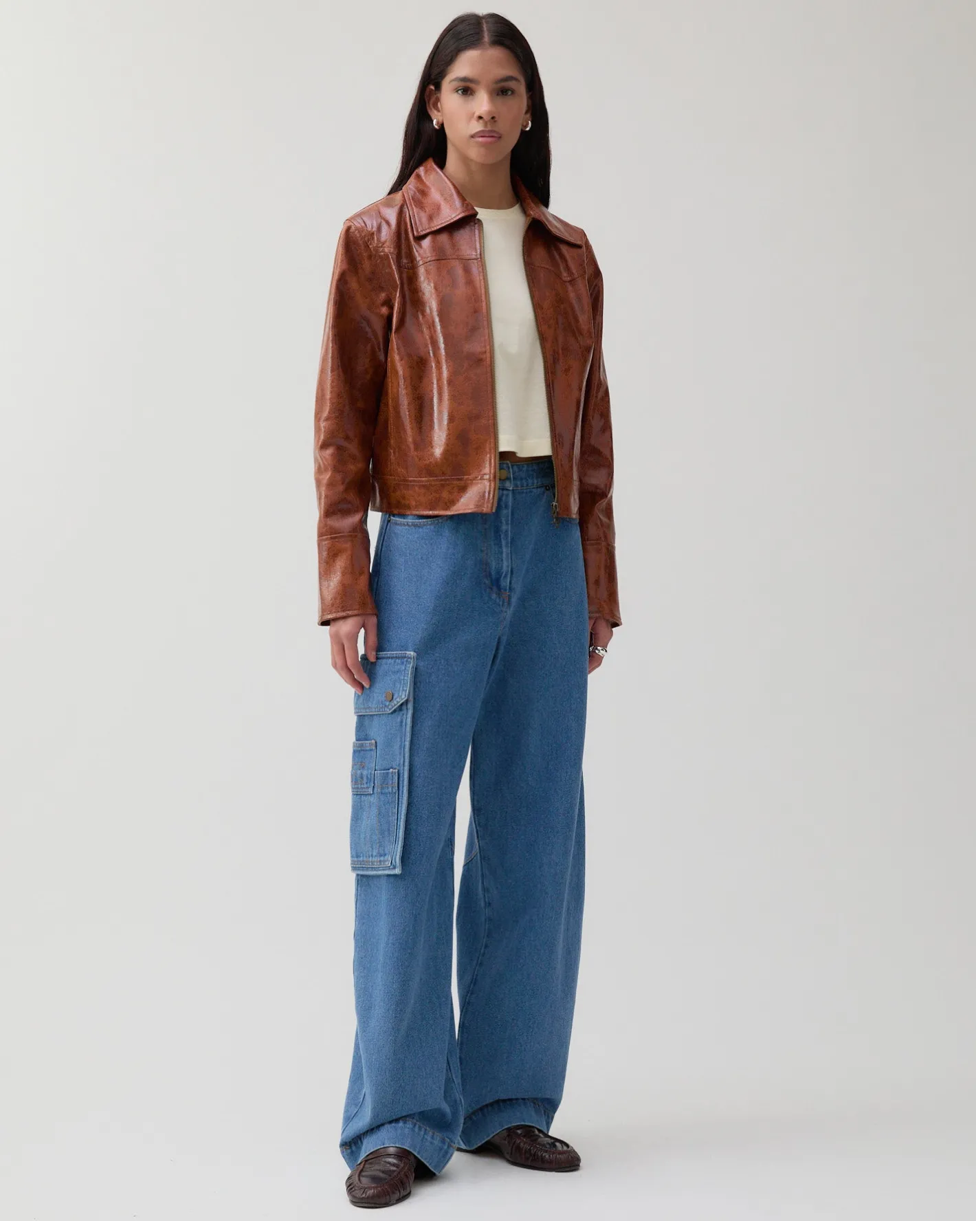 New Rowan Jacket Faux Leather Brown Jackets | Jackets