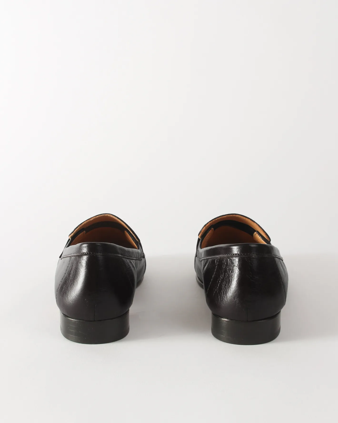 New Ruched Loafer Leather Black Flats