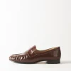 Hot Ruched Loafer Leather Moka Flats