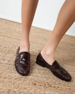 Sale Ruched Loafer Leather Morgano Flats