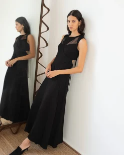 New Sadie Dress Crepe Twill Viscose Black Dresses | Clothing