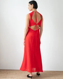 Hot Sadie Dress Tencel Blend Red Dresses | Clothing