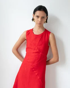 Hot Sadie Dress Tencel Blend Red Dresses | Clothing