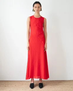 Hot Sadie Dress Tencel Blend Red Dresses | Clothing