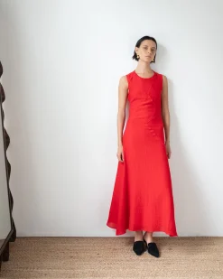 Hot Sadie Dress Tencel Blend Red Dresses | Clothing