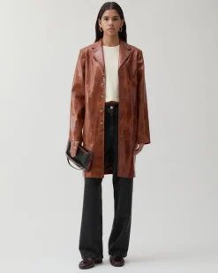 Sale Samantha Jacket Faux Leather Brown Jackets | Jackets
