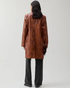 Sale Samantha Jacket Faux Leather Brown Jackets | Jackets