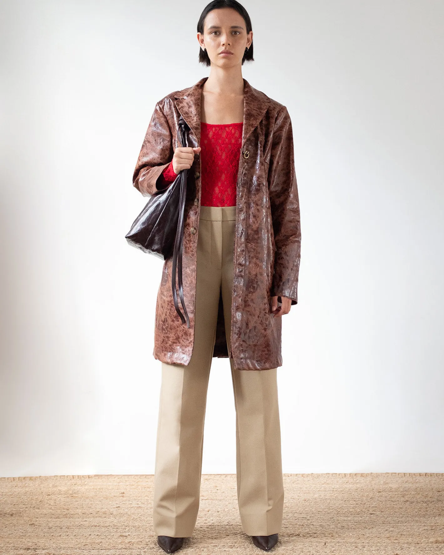 Sale Samantha Jacket Faux Leather Brown Jackets | Jackets