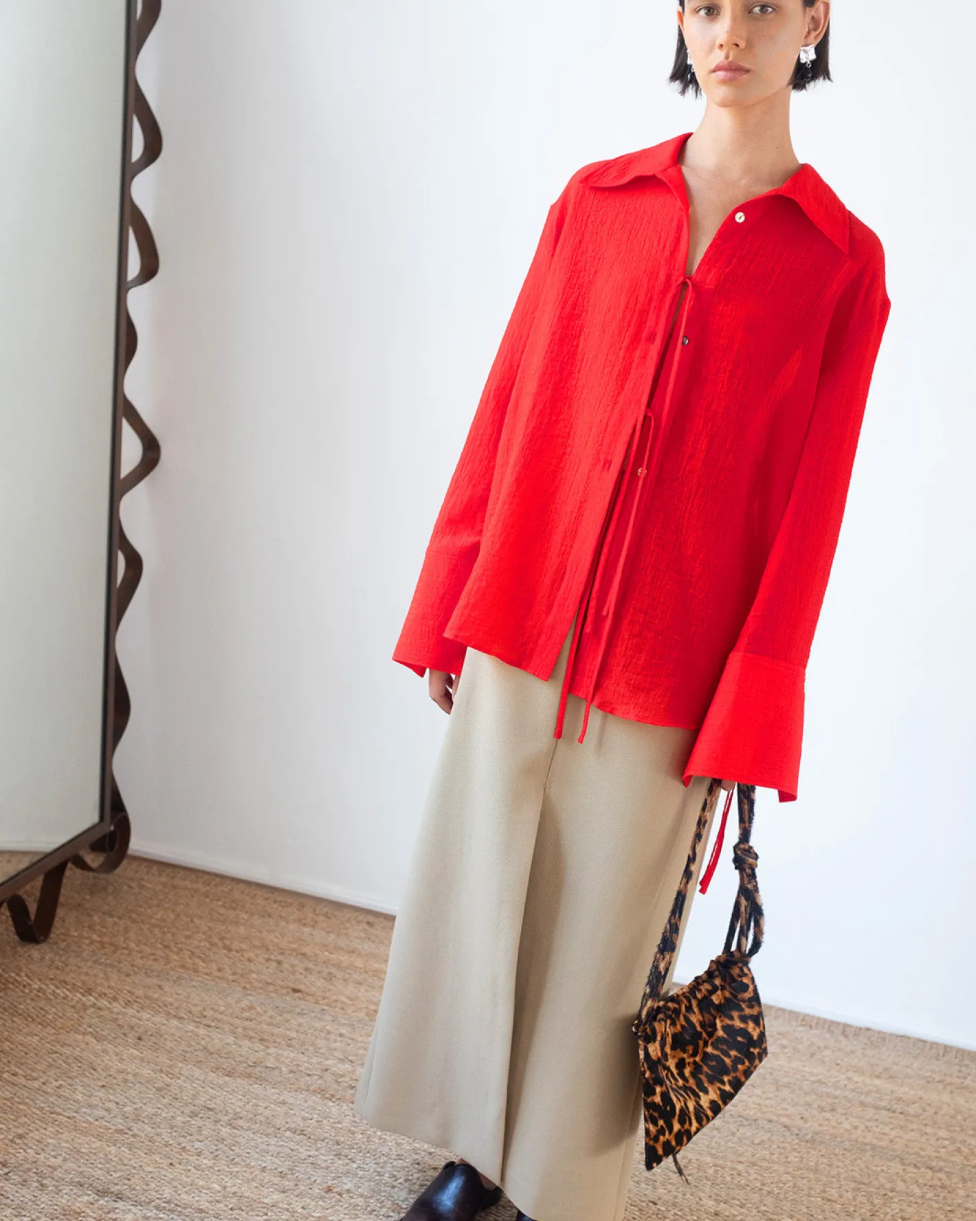 Fashion Saskia Shirt Tencel Blend Red Shirts & Blouses | Clothing