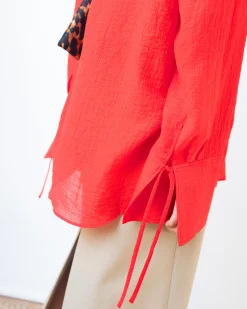 Fashion Saskia Shirt Tencel Blend Red Shirts & Blouses | Clothing