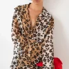 Sale Saskia Shirt Viscose Chiffon Print Beige Shirts & Blouses | Clothing