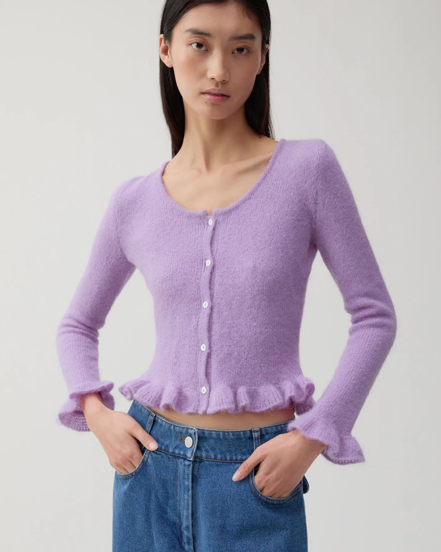 Discount Savie Cardigan Alpaca Blend Lilac Knitwear | Clothing