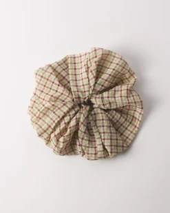 Outlet Scrunchie Check Green Hair Accessories