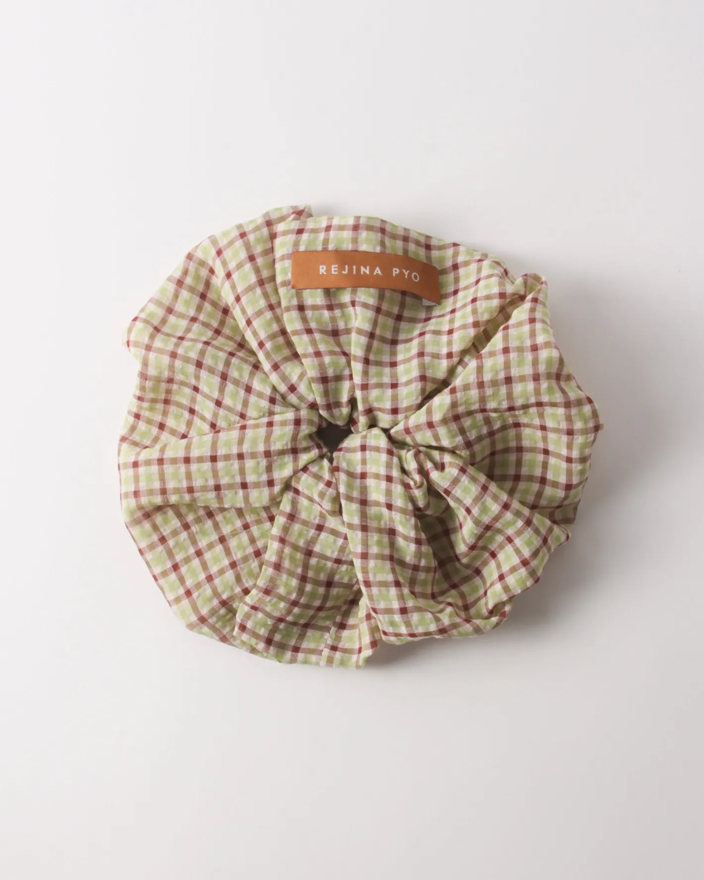Outlet Scrunchie Check Green Hair Accessories