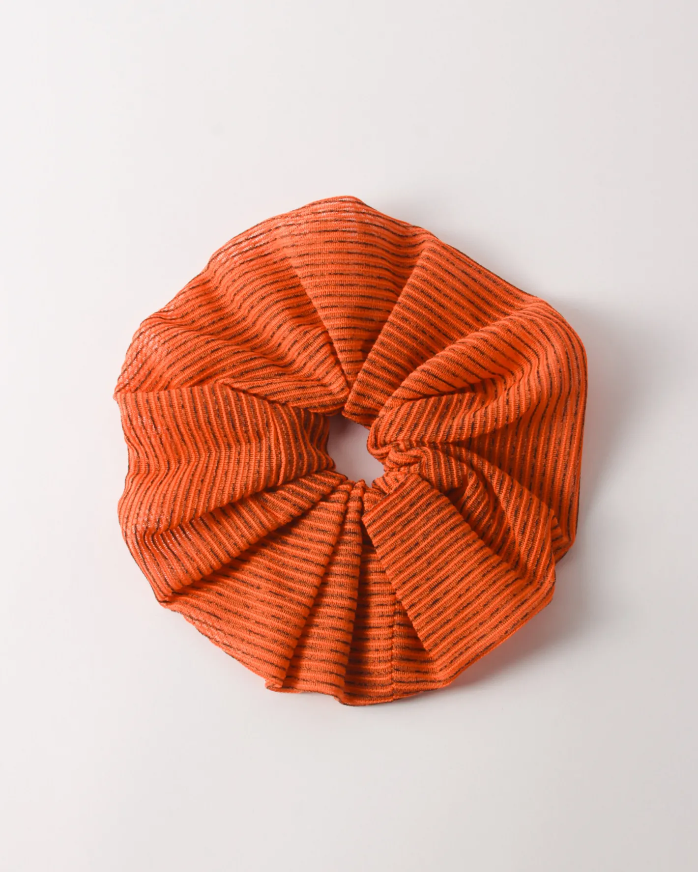 Outlet Scrunchie Mesh Stripe Orange Hair Accessories