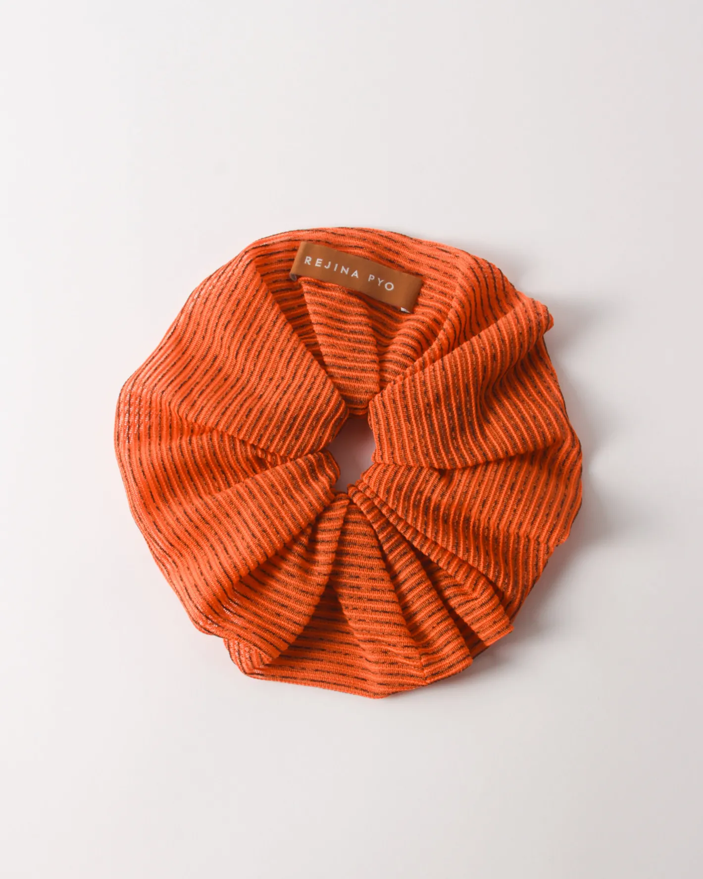 Outlet Scrunchie Mesh Stripe Orange Hair Accessories