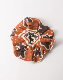 Sale Scrunchie Tencel Print Brown Hair Accessories