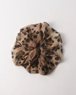 Sale Scrunchie Viscose Chiffon Print Beige Hair Accessories