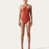 Best Sienna One-piece Recycled Nylon Rust Swimwear