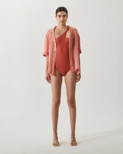 Best Sienna One-piece Recycled Nylon Rust Swimwear