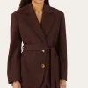 Discount Simone Jacket Wool Blend Twill Burgundy Tailoring | Jackets