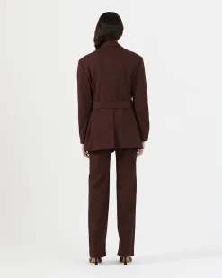 Discount Simone Jacket Wool Blend Twill Burgundy Tailoring | Jackets