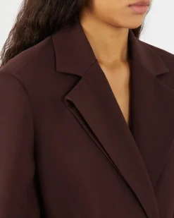 Discount Simone Jacket Wool Blend Twill Burgundy Tailoring | Jackets