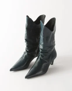 Outlet Slouchy Boot Leather Petroleo Boots