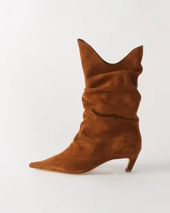Discount Slouchy Boot Suede Tan Boots